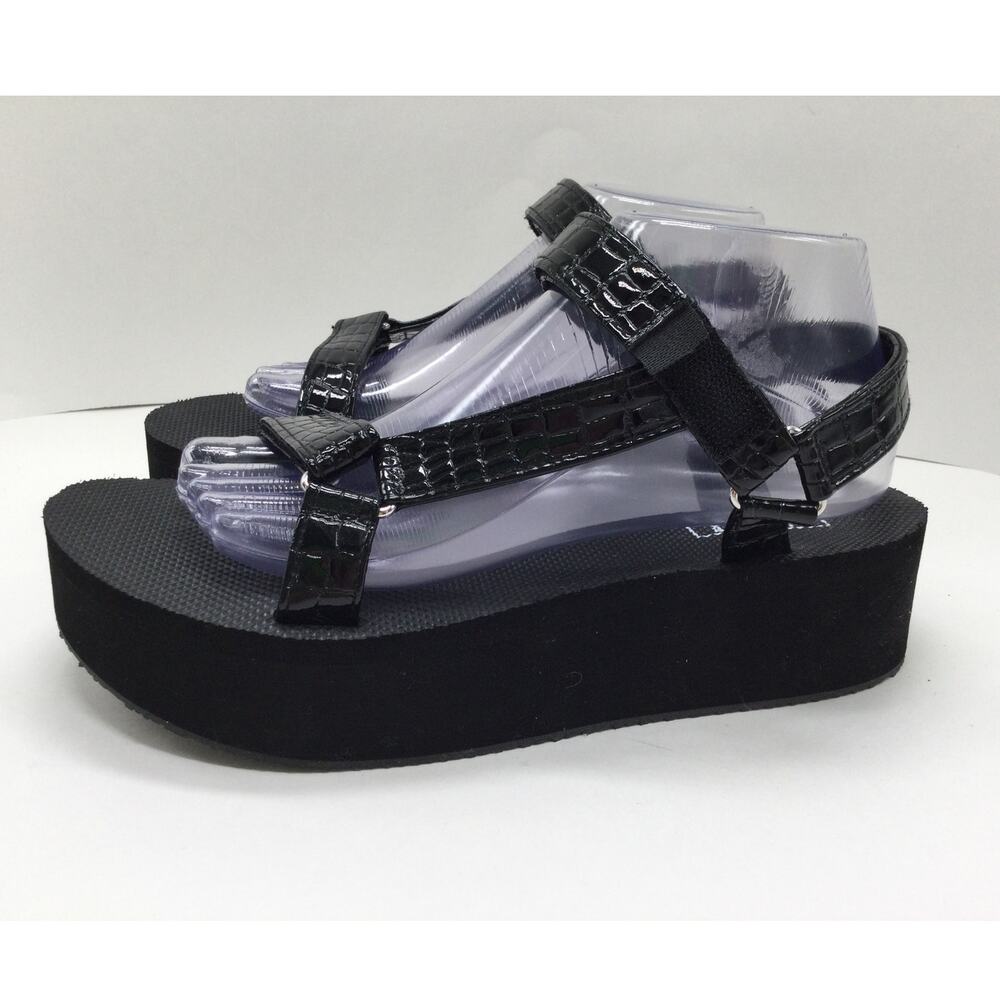 Yellowbox SportyB Tabina Strappy Black Platform Sandals 9